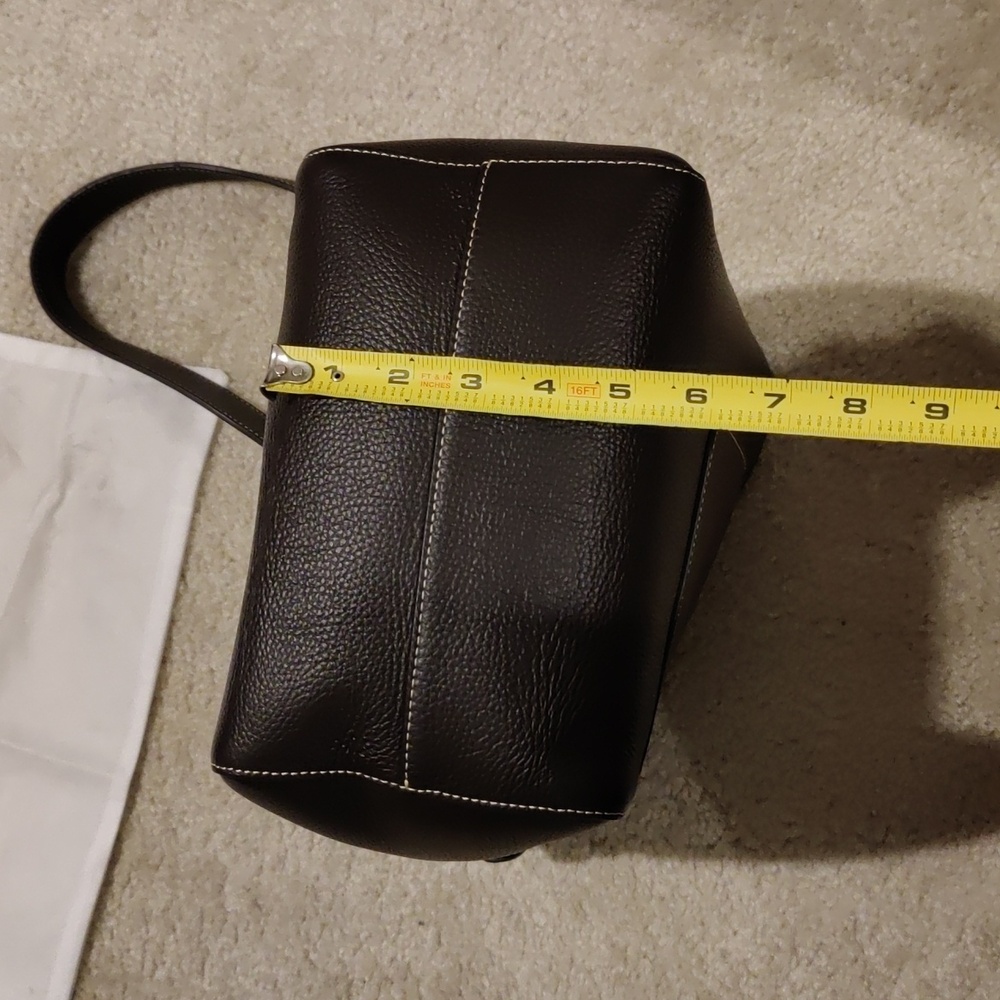 New!J.McLaughlin Zaina Pebble Grain Leather Brown Bucket Bag Y2K Hobo Elevated - Picture 13 of 16